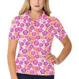 Hibiscus Pattern Print Design 01 Women's All Over Print Polo Shirt