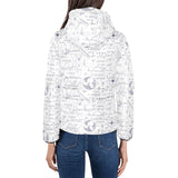Math Pattern Print Design 03 Women's Padded Hooded Jacket