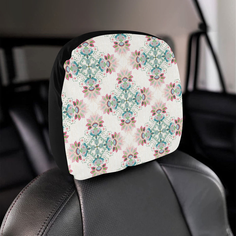 Square floral indian flower pattern Car Headrest Cover