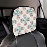 Square floral indian flower pattern Car Headrest Cover