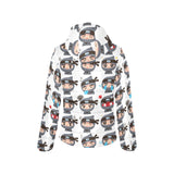 Cute ninja design pattern Women's Padded Hooded Jacket