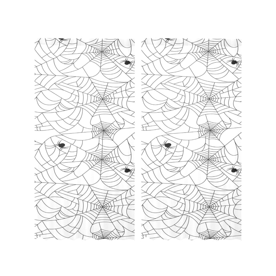 Spider web cobweb pattern white background Gauze Curtain