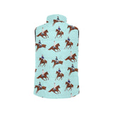 Horses running horses rider pattern Men's Padded Vest