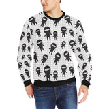 Ninja pattern plaid background Men's Crew Neck Sweatshirt