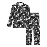 Crow illustration pattern Men's Long Pajama Set