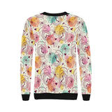Clock butterfly pattern Women's Crew Neck Sweatshirt