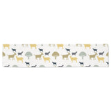 Silhouettes of goat and tree pattern Table Runner