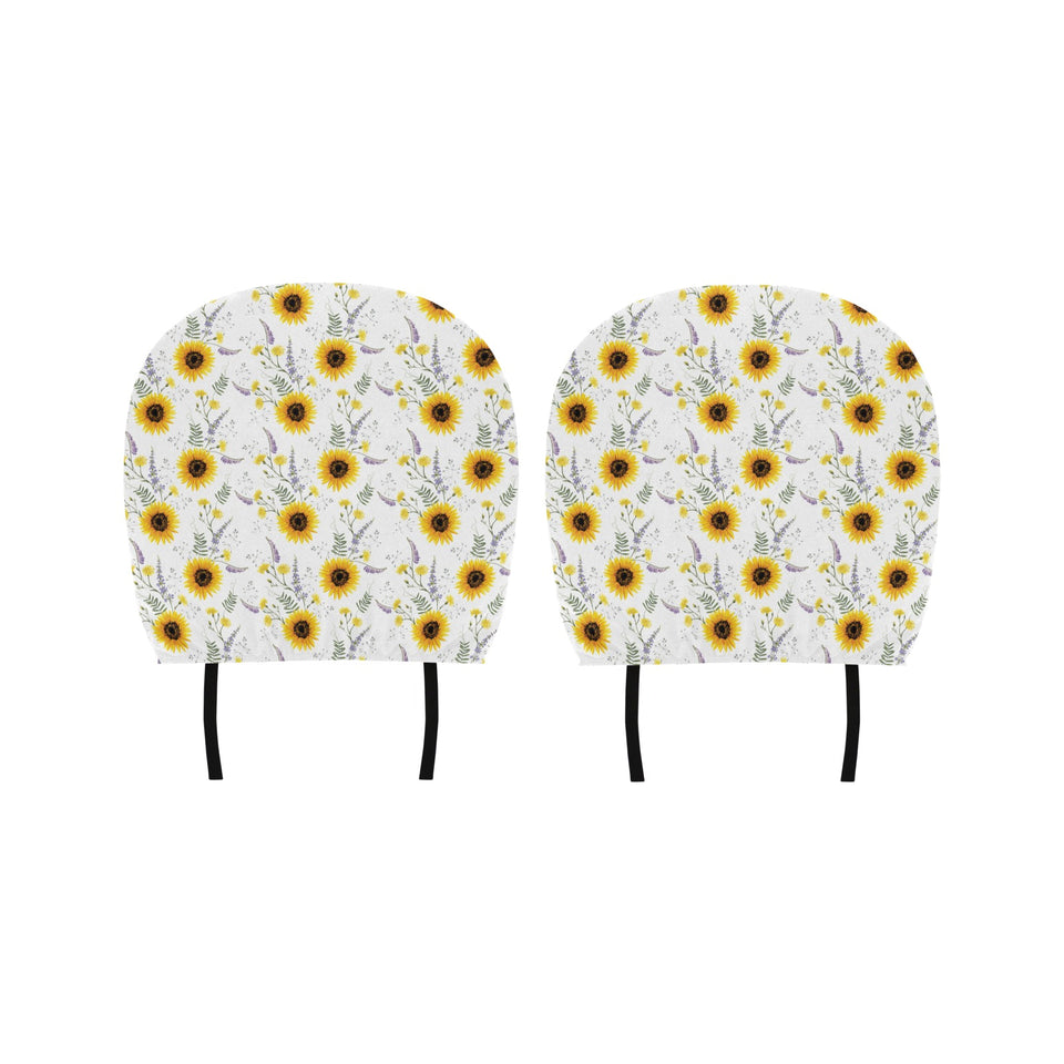 beautiful sunflowers pattern Car Headrest Cover