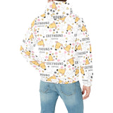 Greyhound Pattern Print Design 03 Men's Padded Hooded Jacket