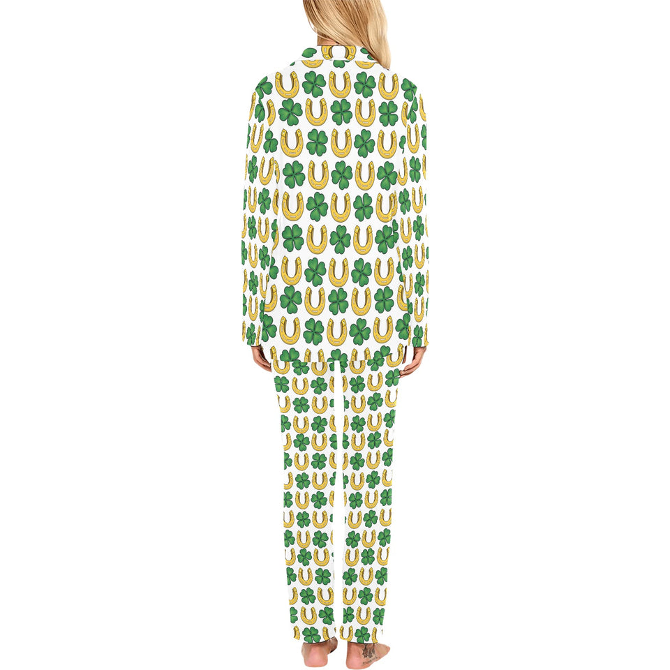 Horseshoes Pattern Print Design 04 Women's Long Pajama Set