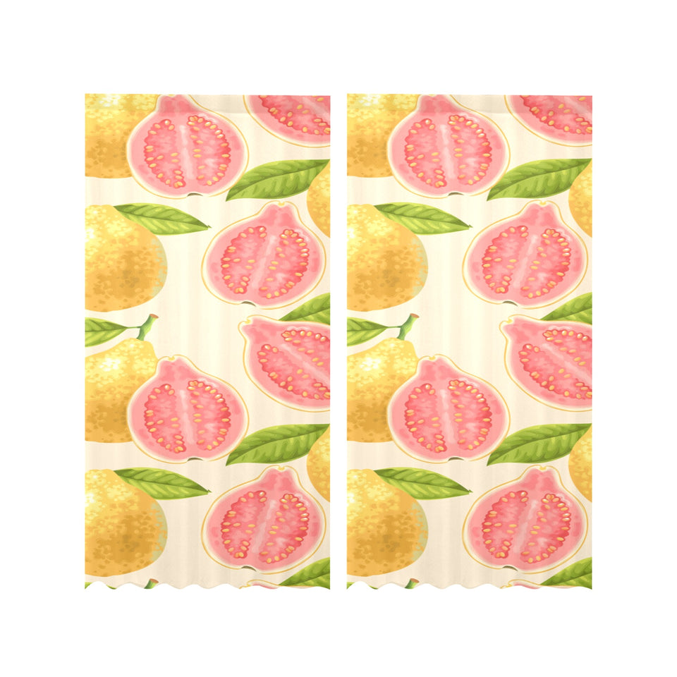 Beautiful guava pattern Gauze Curtain