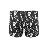 Saxophone music notes treble clef black white them Men's Swimming Trunks