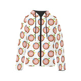 Corn Pattern Print Design 04 Women's Padded Hooded Jacket