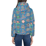 Darts Pattern Print Design 02 Women's Padded Hooded Jacket