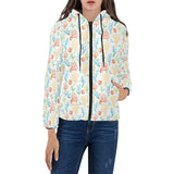 Coral Reef Pattern Print Design 02 Women's Padded Hooded Jacket