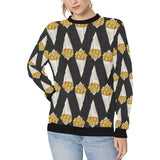 French fries dark background Women's Crew Neck Sweatshirt