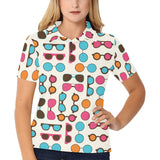Sun Glasses Pattern Print Design 03 Women's All Over Print Polo Shirt