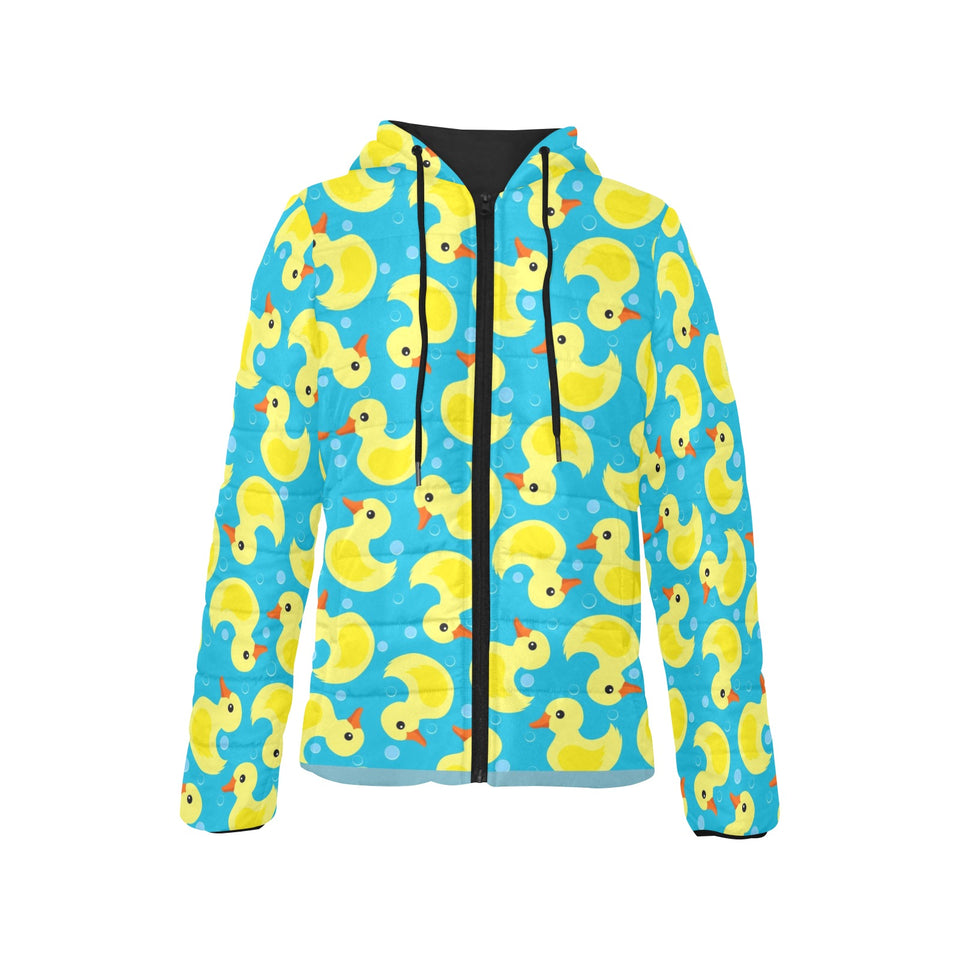 Duck Pattern Print Design 04 Women's Padded Hooded Jacket