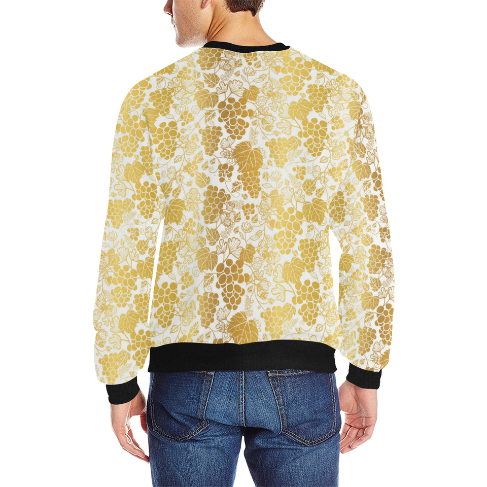 Gold grape pattern Men's Crew Neck Sweatshirt