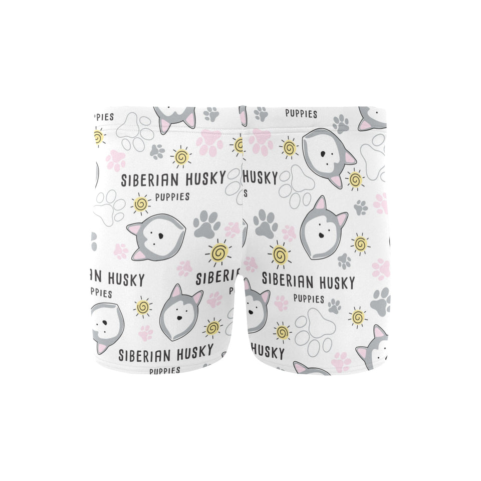 Siberian Husky design pattern Men's Swimming Trunks