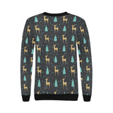 Deers star tree pattern Women's Crew Neck Sweatshirt