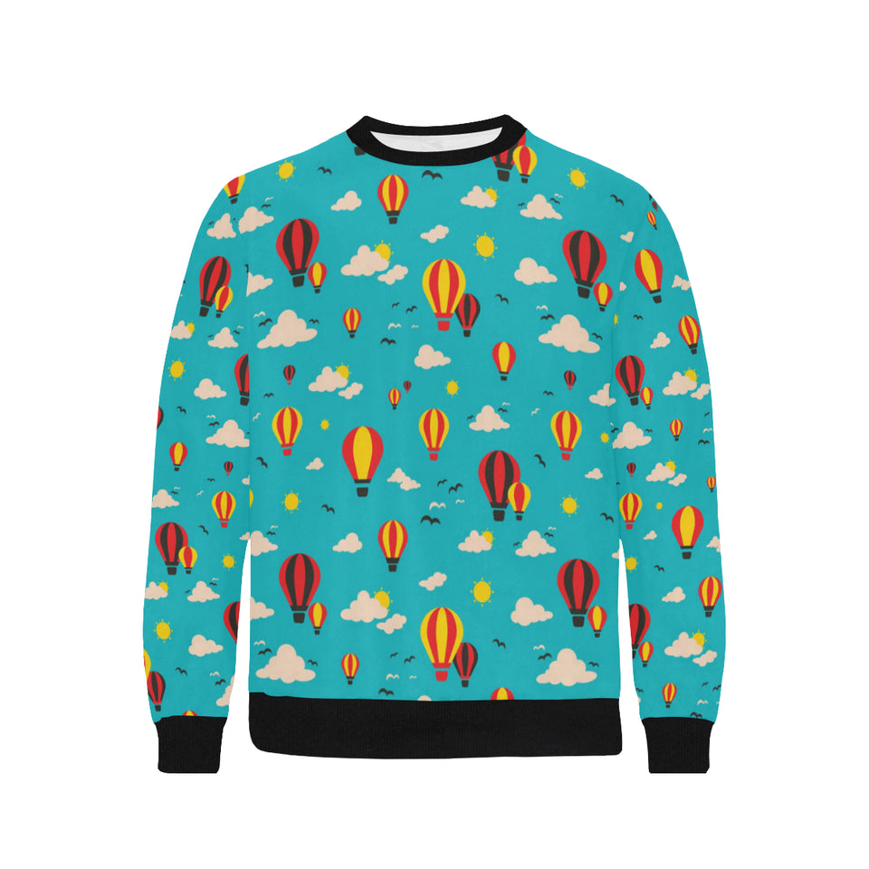Hot Air Balloon Sky Pattern Men's Crew Neck Sweatshirt