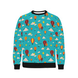Hot Air Balloon Sky Pattern Men's Crew Neck Sweatshirt