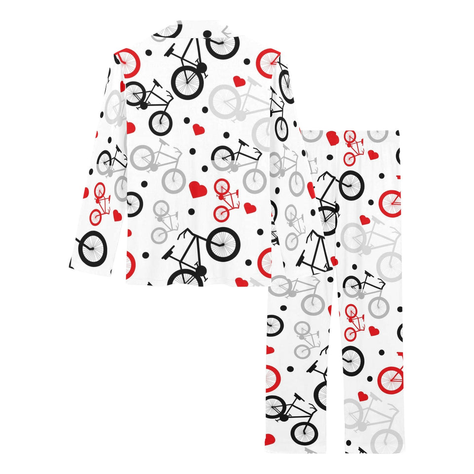 Bicycle Pattern Print Design 04 Women's Long Pajama Set