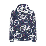 Bicycle Pattern Print Design 03 Men's Padded Hooded Jacket