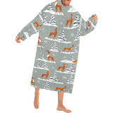 Beautiful deers Winter Christmas Blanket Robe with Sleeves