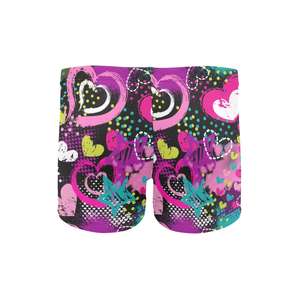 heart dot wave star creative design pattern Men's Swimming Trunks