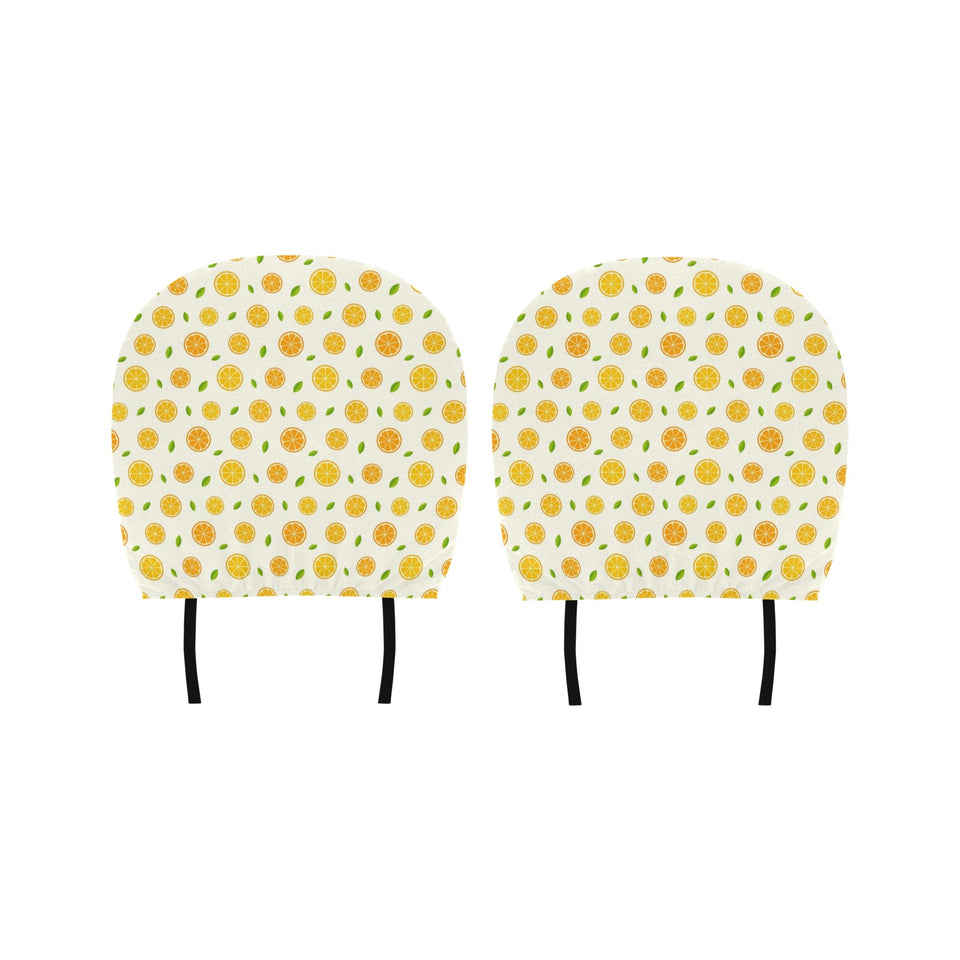 oranges leaves pattern Car Headrest Cover