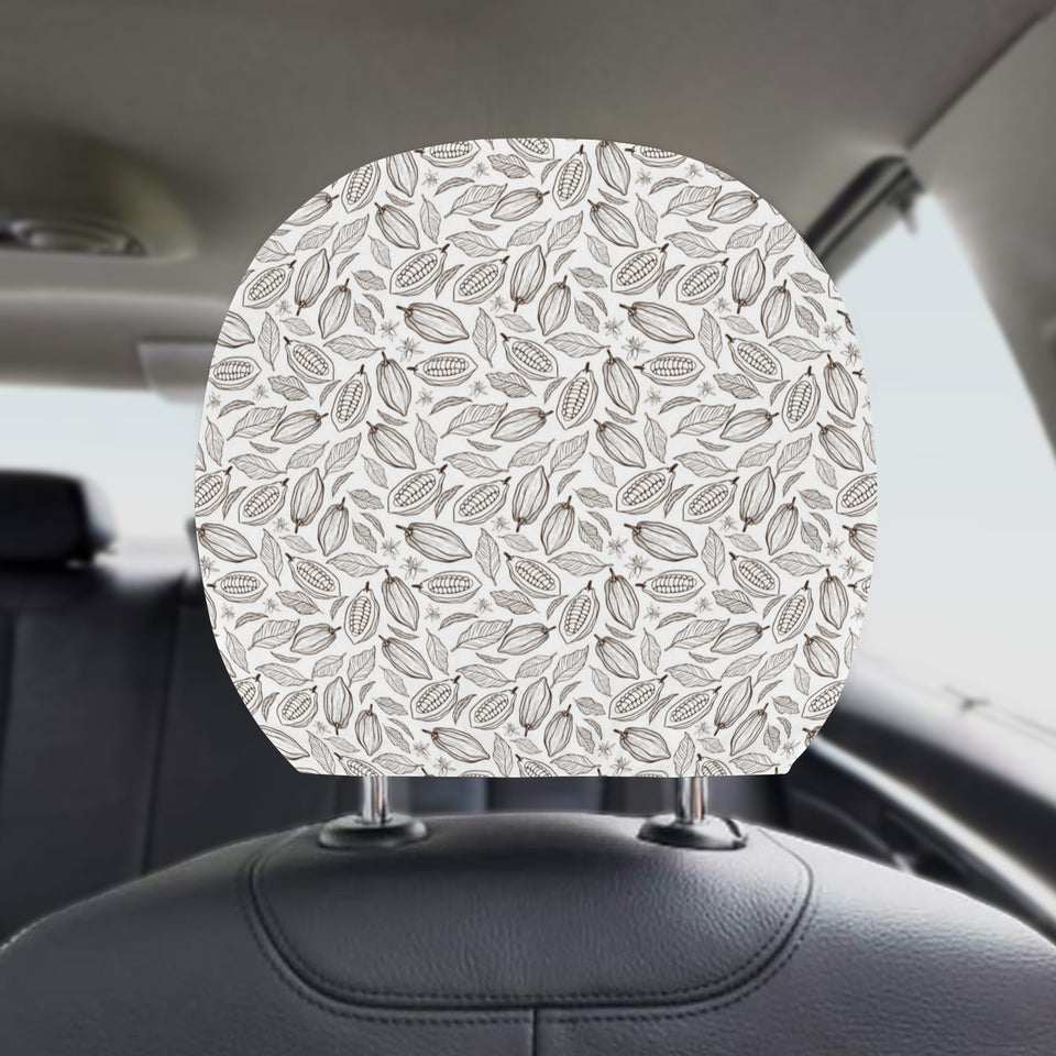 cacao beans leaves pattern Car Headrest Cover