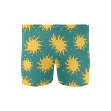 Sun green background Men's Swimming Trunks