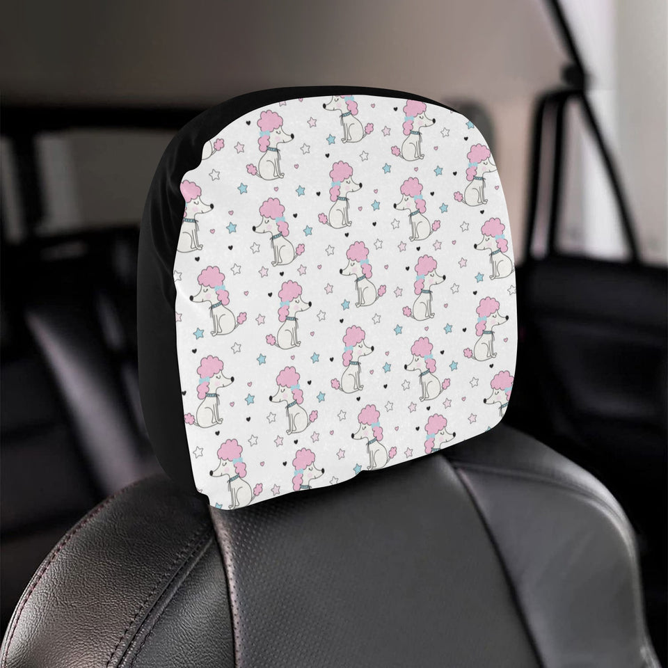 Cute poodle dog star pattern Car Headrest Cover