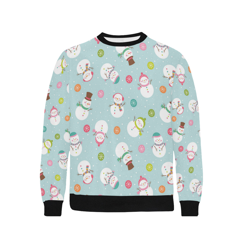 Cute snowman snowflake pattern Men's Crew Neck Sweatshirt