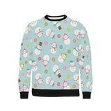 Cute snowman snowflake pattern Men's Crew Neck Sweatshirt
