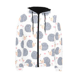 Hedgehog Pattern Print Design 04 Men's Padded Hooded Jacket