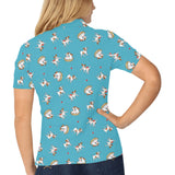 Jack Russel Pattern Print Design 03 Women's All Over Print Polo Shirt