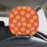 Oranges pattern red background Car Headrest Cover