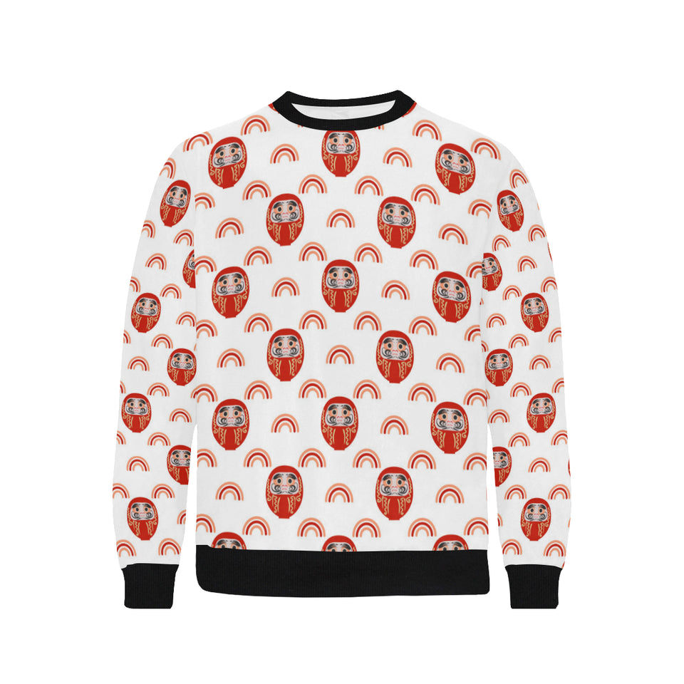 Daruma japanese wooden doll design pattern Men's Crew Neck Sweatshirt