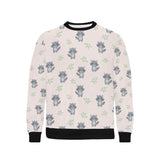 cute raccoons leaves pattern Men's Crew Neck Sweatshirt