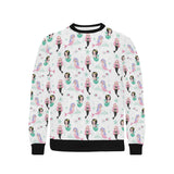 cute mermaid dolphin fish starfish pattern Men's Crew Neck Sweatshirt