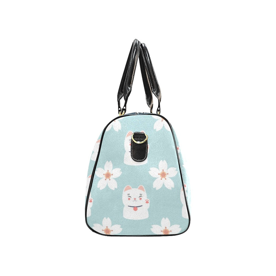 Maneki neko cat sakura Travel Bag