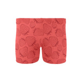 strawberry pattern red background Men's Swimming Trunks