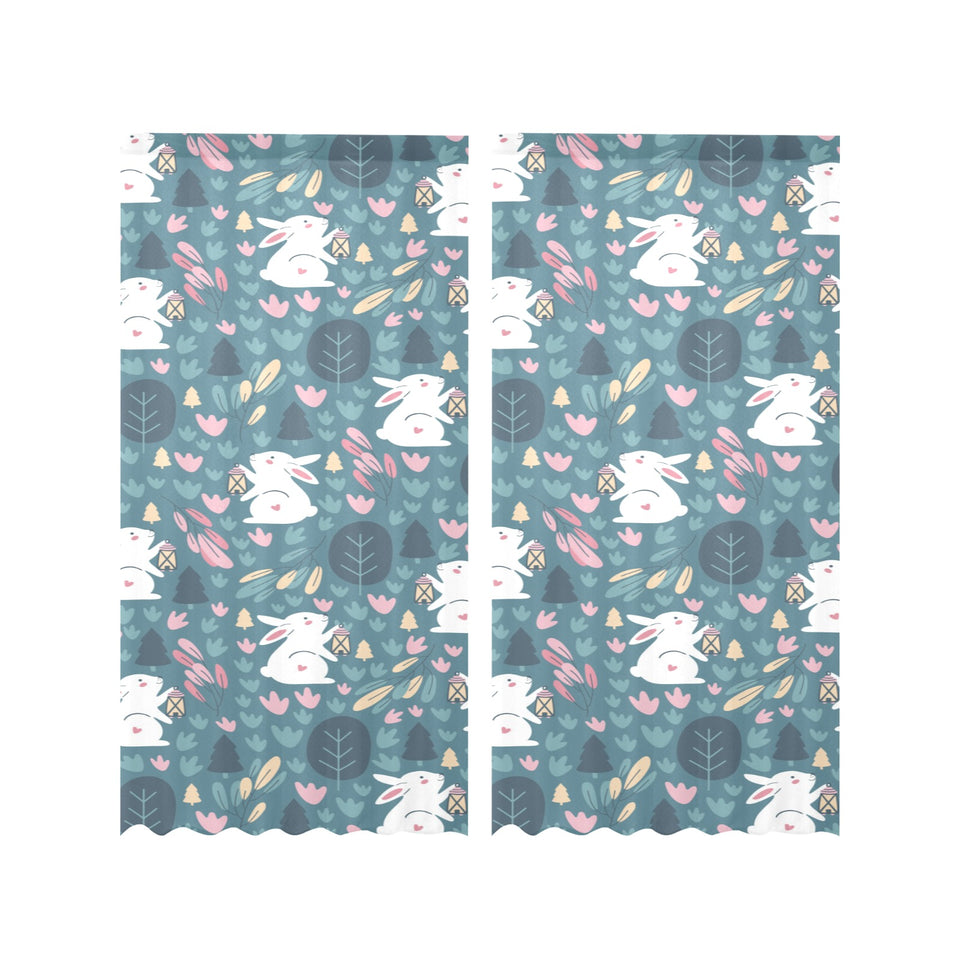 Cute rabbit pattern Gauze Curtain