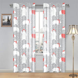 Cute polar bear christmas snow pattern Gauze Curtain