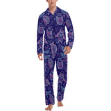 Cute owls pattern boho style ornament Men's Long Pajama Set