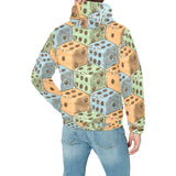 Dice Pattern Print Design 05 Men's Padded Hooded Jacket