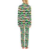 Horseshoes Pattern Print Design 01 Women's Long Pajama Set